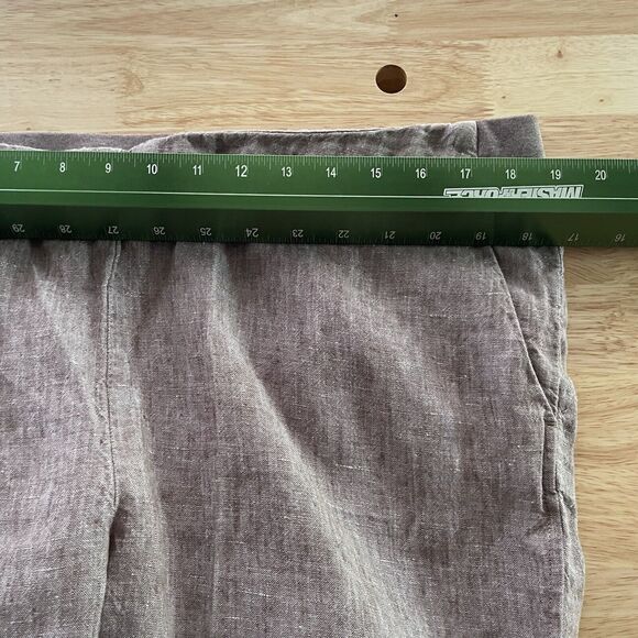 J Jill Love Linen Pants Wide Leg Ankle Crop Lagenlook Boho Minimalist Womens L - Picture 5 of 8